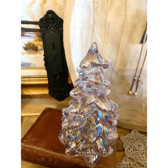 Vintage Mosser Glass Carnival Tuscan Pink Glass Christmas Tree – 8 Inch - Picture 3 of 4